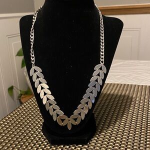 Silver Leaf Chain Necklace - Women Jewelry